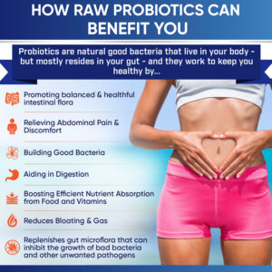 Raw Probiotics 100 Billion CFU Organic With Prebiotics, Digestive ...