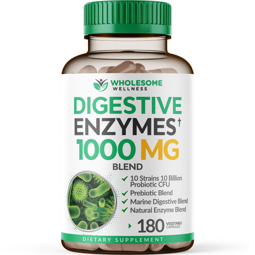 Digestive Enzymes 1000MG With Probiotics & Prebiotics Wholesome Wellness